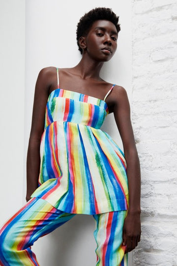 Top Tânia Multicolorido Estampa Exclusiva