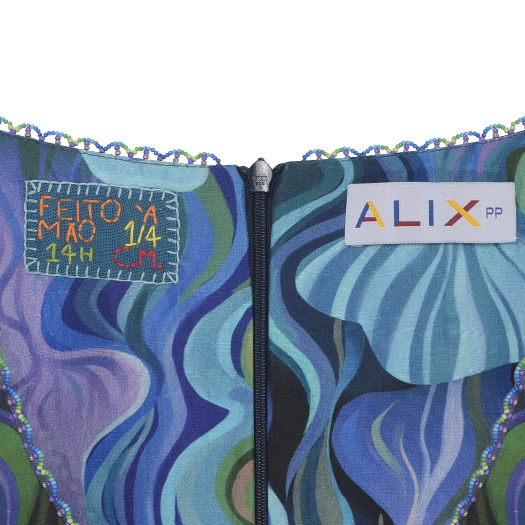 Vestido-Azul-badado-manga-longa